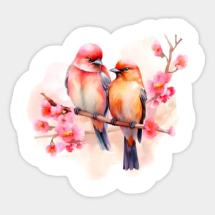 Two birds on the branch Sticker